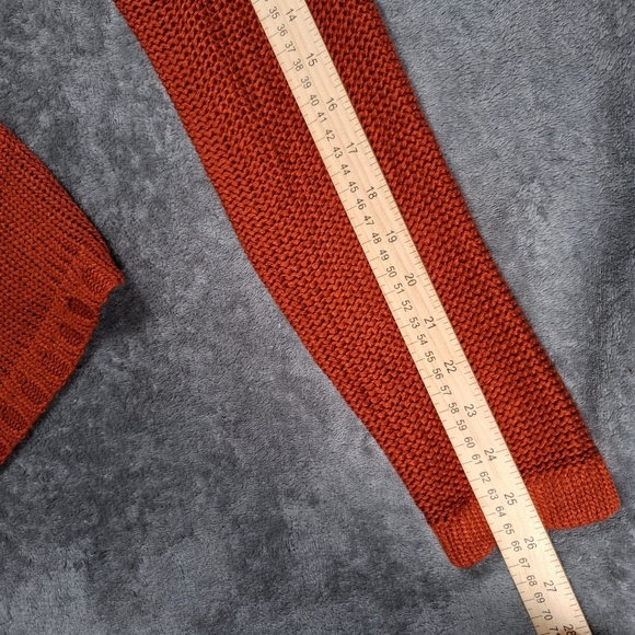 FOREVER 21 Womens Long Sleeve Open Front Rust Fringe Sweater Cardigan Sz 1X NWT - Picture 11 of 12